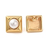 Square 304 Stainless Steel Stud Earrings EJEW-U003-36G-2