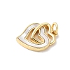 Brass Pave Natural White Shell Pendants KK-S522-08C-G-2