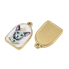 Printed 304 Stainless Steel Enamel Pendants SA-CBA1ED9-16G-04-2