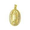 Real 18K Gold Plated Brass Micro Pave Cubic Zirconia Pendants KK-H472-17G-02-1