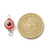 Flat Round Evil Eye Resin Connector Charms PALLOY-JF01799-02-3