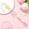 Glass Round Pendant Decorations HJEW-JM01231-4