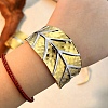 304 Stainless Steel Cuff Bangles for Women BJEW-D363-01B-PG-1
