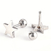 Tarnish Resistant 201 Stainless Steel Barbell Cartilage Earrings LS-EJEW-R147-08-2