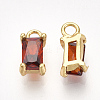 Brass Cubic Zirconia Charms X-KK-S350-367E-2