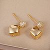 Elegant Brass Pave Clear Cubic Zirconia Stud Earrings OC6724-1