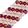 Electroplate Transparent Glass Beads Strands EGLA-Q135-8MM-C11-1