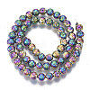 Electroplated Natural Lava Rock Beads Strands X-G-S352-30B-02-2