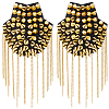 Vintage Iron Tassel Epaulette AJEW-CY0002-76G-1