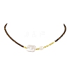 Rectangle Natural Baroque Keshi Pearl and Faceted Round Natural Tiger Eye Beaded Necklaces for Women NJEW-JN06682-01-2