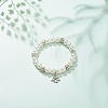 ABS Plastic Imitation Pearl  & Rhinestone Beaded Stretch Bracelet with Alloy Charm for Women BJEW-JB08526-03-2