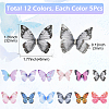 60Pcs 12 Colors  Polyester Butterfly Ornament Accessories FIND-SP0004-59-2