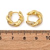 Brass Micro Pave Clear Cubic Zirconia Hoop Earrings EJEW-R025-16G-5