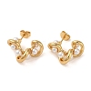 Twist 304 Stainless Steel Stud Earrings EJEW-U003-31G-1