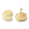 Rack Plating Shell Shape Brass Stud Earrings EJEW-H016-35G-2