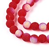 Frosted Transparent Glass Beads Strands GLAA-T032-T6mm-MBB09-3