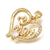 Brass Micro Pave Clear Cubic Zirconia Pendants KK-C263-24A-G-2