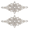 Flower Hotfix Rhinestone Appliques PATC-WH0008-83A-1