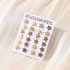 Ion Plating(IP) Star 304 Stainless Steel Stud Earrings EJEW-Z040-58G-2