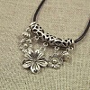 Jewelry Miao Yin Cang Yin Rose Hollow Bend Black Leather Rope Little Fish Lotus Female Short Necklace IZ4680-10-1