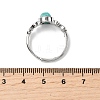 Natural Amazonite Finger Rings RJEW-A084-04P-08-5