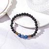 Natural & Synthetic Gemstone Round Beaded Stretch Bracelets for Men Women BJEW-JB12263-02-2