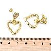 Hollow Heart Brass Micro Pave Clear Cubic Zirconia Dangle Stud Earrings EJEW-Z099-02G-02-5