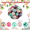 Christmas Theme 100Pcs 5 Colors Opaque Acrylic Beads MACR-SP0001-01B-04-2