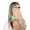 1Pc Boho Feathers Headband Hair Extensions Headpiece AJEW-DJ0001-51B-1