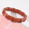 Bamboo Natural Red Jasper Beads Stretch Bracelets for Women Men BJEW-K304-01B-3