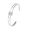 304 Stainless Steel Double Layers Cuff Bangles for Women BJEW-Z165-01P-4