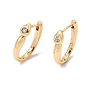 Brass Pave Clear Cubic Zirconia Hoop Earrings KK-CBACA55-02G-3