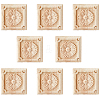 Square Wood Carved Floral Decorative Blocks WOOD-WH0124-160B-1