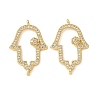 Brass Micro Pave Clear Cubic Zirconia Connector Charms CU-CBA4579-10G-A-1
