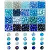 20 Styles Baking Paint & Crackle & Transparent Glass Beads DGLA-YW0001-23-1