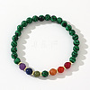 Natural Malachite Beads Stretch Beads Bracelets for Men UA8843-5