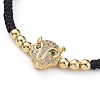 Leopard Adjustable Brass Nylon Thread Braided Bracelets BJEW-JB04985-01-2