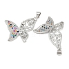 Brass Micro Pave Cubic Zirconia Pendants KK-C109-09B-P-2