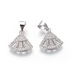 Eco-Friendly Brass Micro Pave Cubic Zirconia Charms ZIRC-J021-19-RS-2