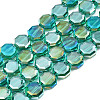 Electroplate Transparent Glass Beads Strands EGLA-N002-27-C05-1