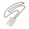 304 Stainless Steel Islamic Allah Rectangle Twisted Chain Necklaces NJEW-Q002-07P-2