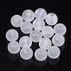 Transparent Corrugated Melon Acrylic Beads X-TACR-R142-01-1