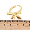 Hollow Bowknot Brass Open Cuff Rings for Women RJEW-G343-21G-5