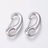 Tarnish Resistant 304 Stainless Steel Push Gate Snap Keychain Clasp Findings X-STAS-G039-03P-1