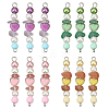 Natural Green Aventurine & Natural Sunstone & Natural Ametrine & Cherry Quartz Glass Chip & Acrylic Heart & Imitation Round Pearl Beaded Connector Charms PALLOY-GO00061-1