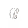 Non-Tarnish 304 Stainless Steel Double Line Open Cuff Ring for Women RJEW-S405-200P-3