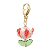 Flower Glass Seed Beaded Pendant Decorations HJEW-MZ00163-04-1