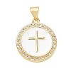 Religion Cross Brass Micro Pave Clear Cubic Zirconia Pendants CU-CBA83A6-03B-G02-1