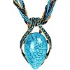 Bohemian Style Teardrop Zinc Alloy & Resin & Glass Seed Beaded Pendant Necklaces FS-WGFDF3E-02-1