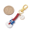 Musical Instruments Handmade Glass Seed Beaded Bass Pendant Decorations HJEW-MZ00161-3